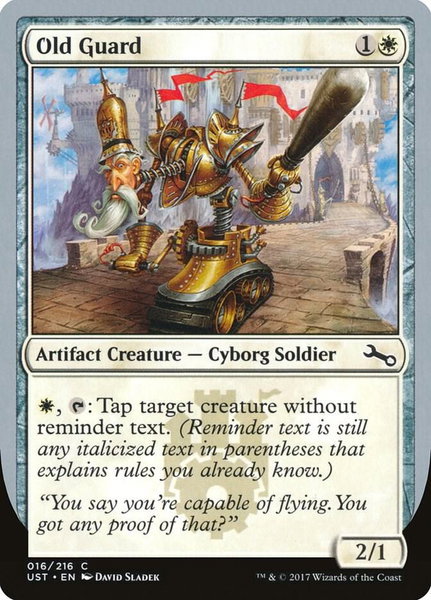 Old Guard trading card from Unstable Old Guard - Unstable Magic: The Gathering trading card