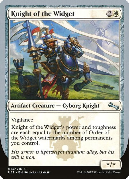Knight of the Widget - Unstable Magic: The Gathering trading card
