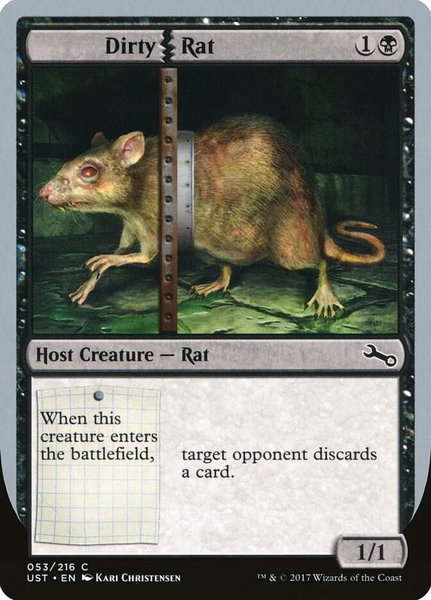 Dirty Rat trading card from Unstable Dirty Rat - Unstable Magic: The Gathering trading card