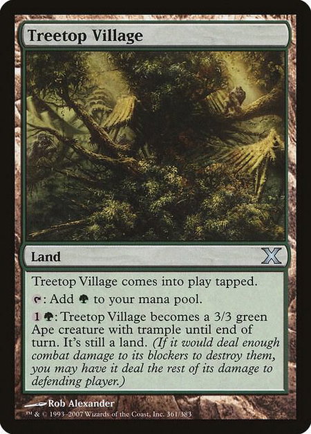 Treetop Village - 10th Edition Magic: The Gathering trading card