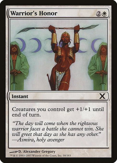 Warrior's Honor - 10th Edition Magic: The Gathering trading card