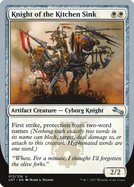 Knight of the Kitchen Sink (E) - Unstable Magic: The Gathering trading card