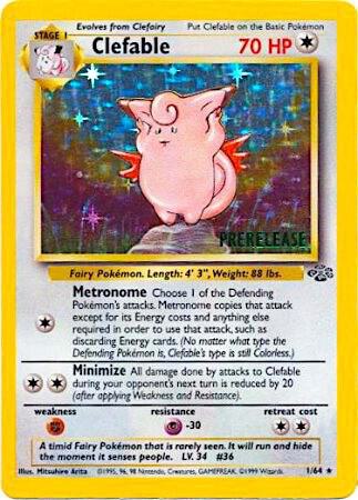 Clefable (Prerelease) trading card from WoTC Promo Clefable (Prerelease) - WoTC Promo Pokémon trading card