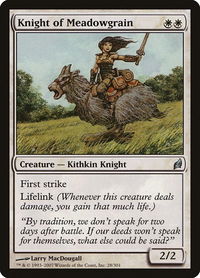 Knight of Meadowgrain - Lorwyn (LRW) #28 - Uncommon Magic: The Gathering Trading Card