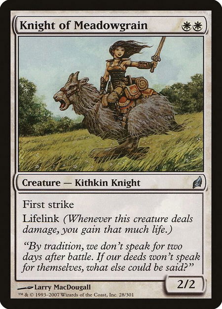 Knight of Meadowgrain - Lorwyn Magic: The Gathering trading card