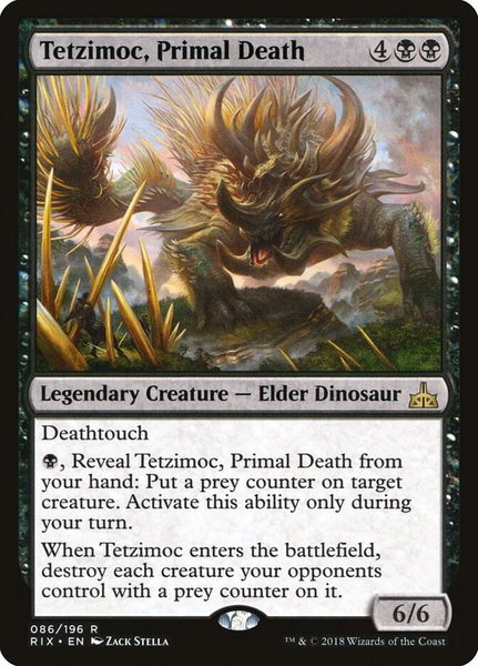 Tetzimoc, Primal Death - Rivals of Ixalan Magic: The Gathering trading card