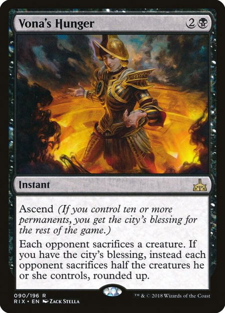 Vona's Hunger - Rivals of Ixalan Magic: The Gathering trading card
