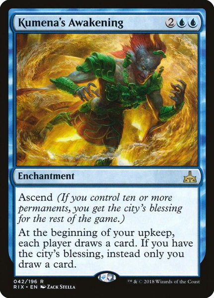 Kumena's Awakening - Rivals of Ixalan Magic: The Gathering trading card
