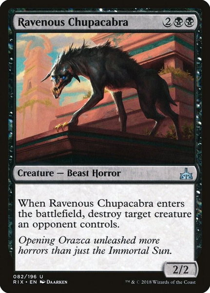 Ravenous Chupacabra - Rivals of Ixalan Magic: The Gathering trading card