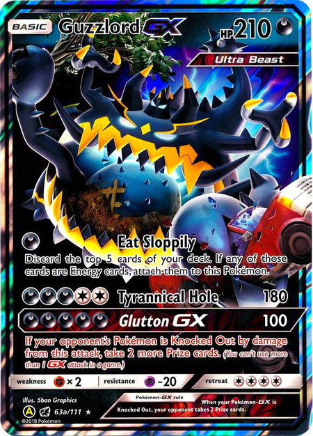 Guzzlord GX - 63a/111 trading card from Alternate Art Promos Guzzlord GX - 63a/111 - Alternate Art Promos Pokémon trading card