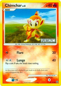 Chimchar - 56/100 [Platinum] - Burger King Promos (BKP) #056/100 - Rare Pokémon Trading Card