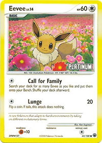 Eevee - 62/100 [Platinum] - Burger King Promos (BKP) #062/100 - Rare Pokémon Trading Card