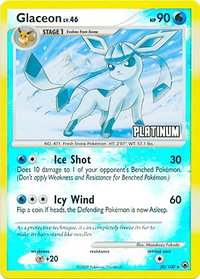 Glaceon - 20/100 [Platinum] - Burger King Promos (BKP) #020/100 - Rare Pokémon Trading Card
