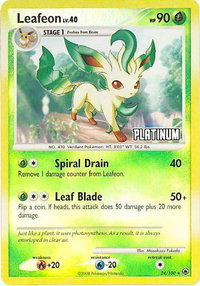 Leafeon - 24/100 [Platinum] - Burger King Promos (BKP) #024/100 - Rare Pokémon Trading Card