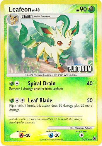 Leafeon - 24/100 [Platinum] - Burger King Promos Pokémon trading card