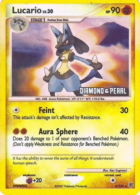 Lucario - 6/130 [Diamond & Pearl] - Burger King Promos Pokémon trading card