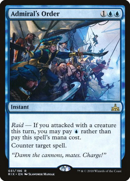 Admiral's Order - Rivals of Ixalan Magic: The Gathering trading card
