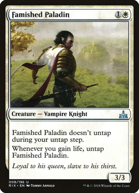 Famished Paladin - Rivals of Ixalan Magic: The Gathering trading card