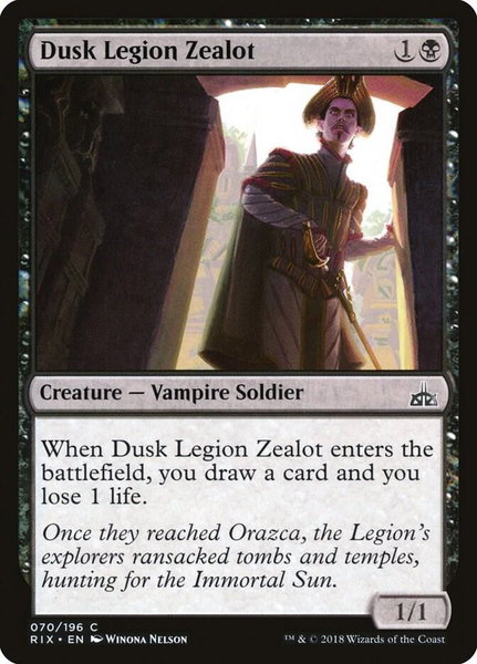 Dusk Legion Zealot - Rivals of Ixalan Magic: The Gathering trading card