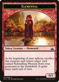 Elemental Token (001) - Rivals of Ixalan (RIX) #1 - Token Magic: The Gathering Trading Card