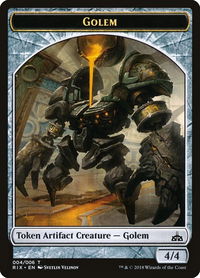 Golem Token (004) - Rivals of Ixalan (RIX) #4 - Token Magic: The Gathering Trading Card