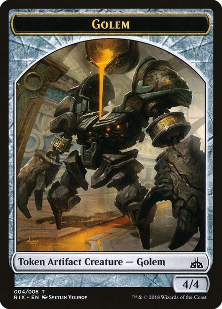 Golem Token (004) - Rivals of Ixalan Magic: The Gathering trading card