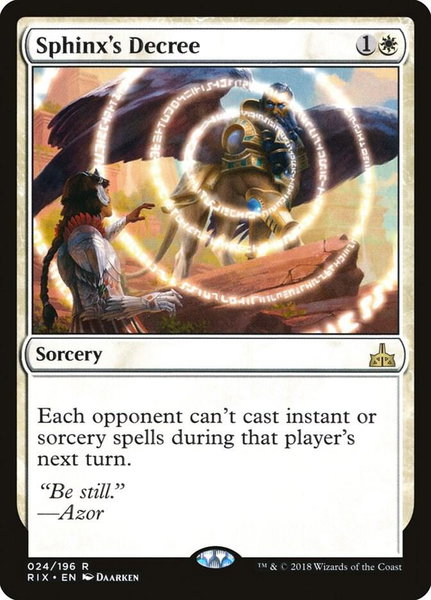 Sphinx's Decree - Rivals of Ixalan Magic: The Gathering trading card