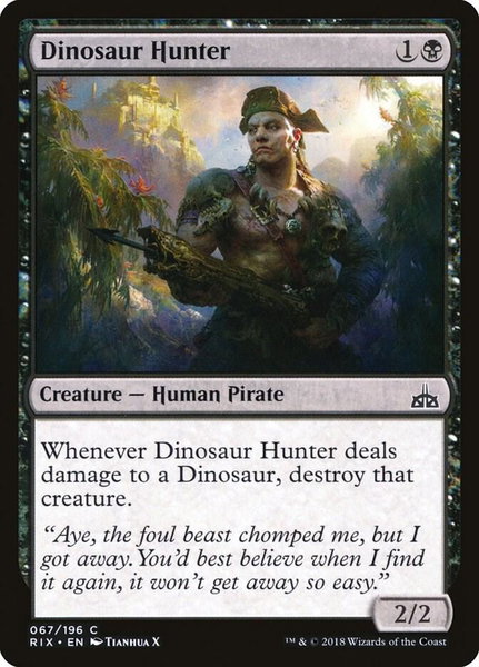 Dinosaur Hunter trading card from Rivals of Ixalan Dinosaur Hunter - Rivals of Ixalan Magic: The Gathering trading card