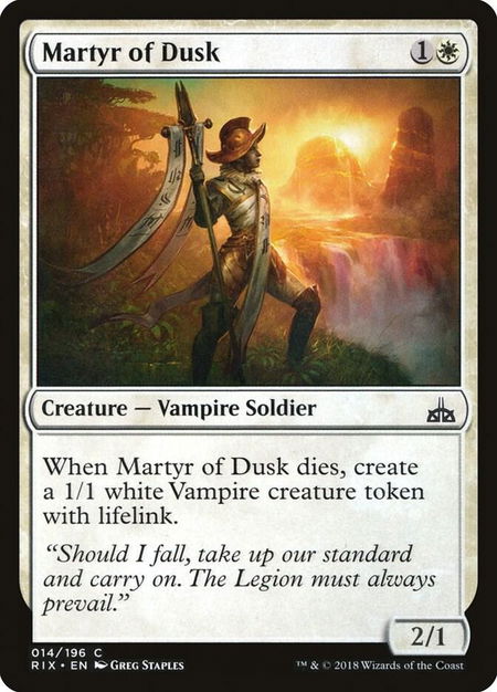 Martyr of Dusk - Rivals of Ixalan Magic: The Gathering trading card