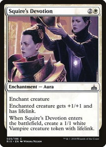 Squire's Devotion - Rivals of Ixalan (RIX) #25 - Common Magic: The Gathering Trading Card