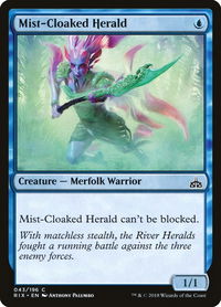 Mist-Cloaked Herald - Rivals of Ixalan (RIX) #43 - Common Magic: The Gathering Trading Card