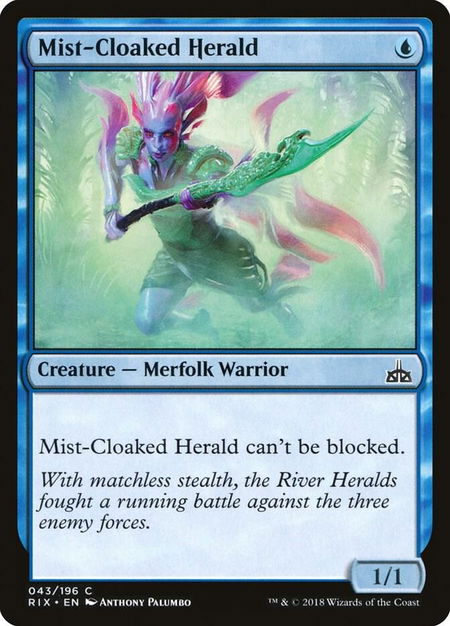 Mist-Cloaked Herald - Rivals of Ixalan Magic: The Gathering trading card