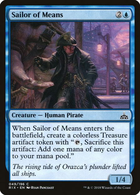 Sailor of Means - Rivals of Ixalan Magic: The Gathering trading card