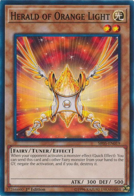 Herald of Orange Light trading card from Structure Deck: Wave of Light Herald of Orange Light - Structure Deck: Wave of Light YuGiOh trading card