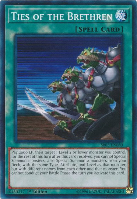 Ties of the Brethren - Structure Deck: Wave of Light YuGiOh trading card