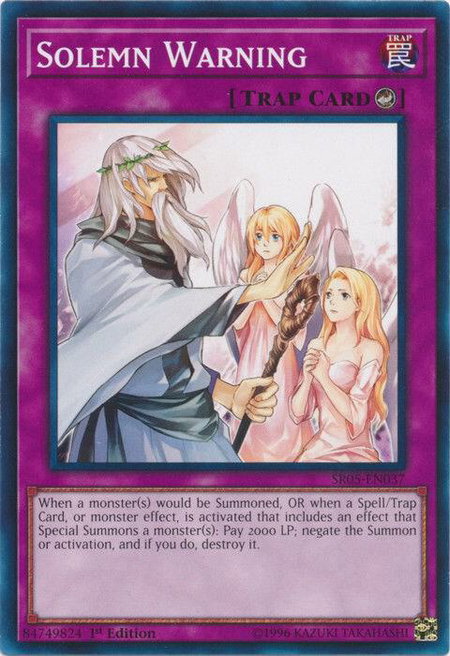 Solemn Warning - Structure Deck: Wave of Light YuGiOh trading card