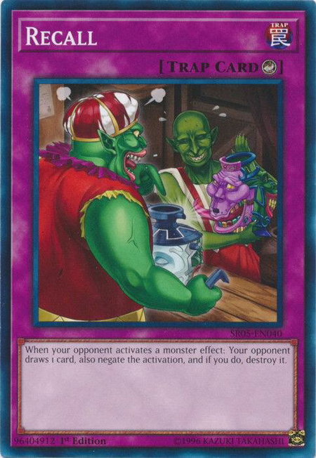 Recall - Structure Deck: Wave of Light YuGiOh trading card