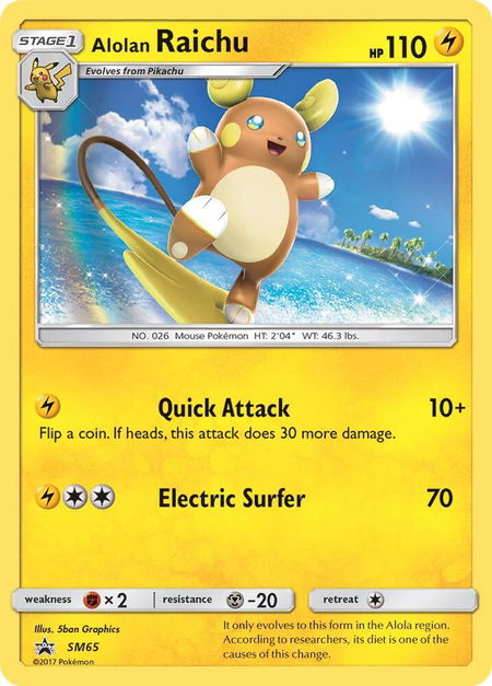 Alolan Raichu - SM65 - SM Promos Pokémon trading card