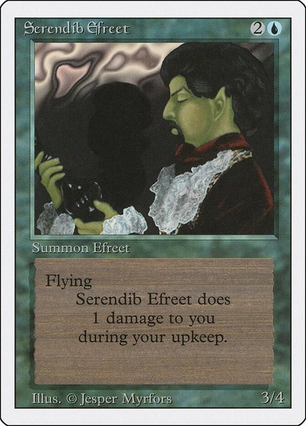 Serendib Efreet trading card from Revised Edition Serendib Efreet - Revised Edition Magic: The Gathering trading card