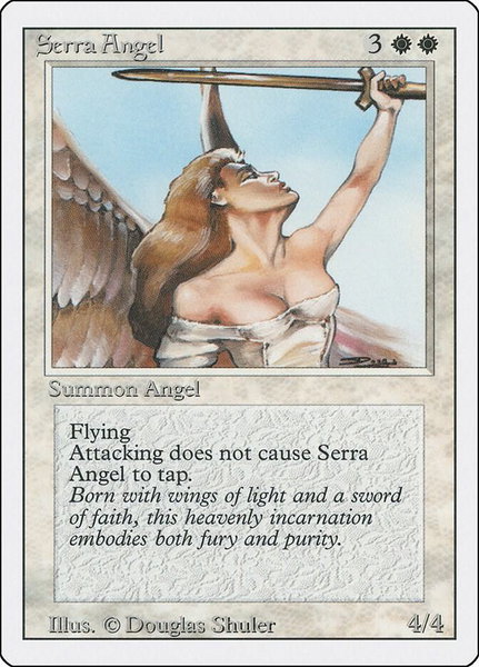 Serra Angel trading card from Revised Edition Serra Angel - Revised Edition Magic: The Gathering trading card