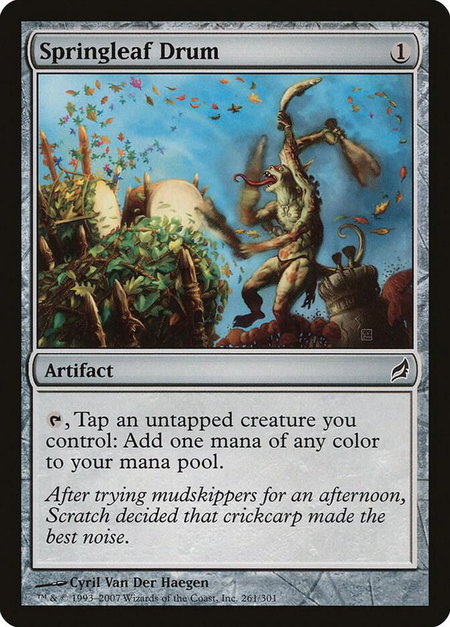 Springleaf Drum trading card from Lorwyn Springleaf Drum - Lorwyn Magic: The Gathering trading card