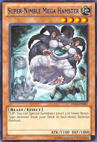 Super-Nimble Mega Hamster (Blue) trading card from Duelist League Promo Super-Nimble Mega Hamster (Blue) - Duelist League Promo YuGiOh trading card