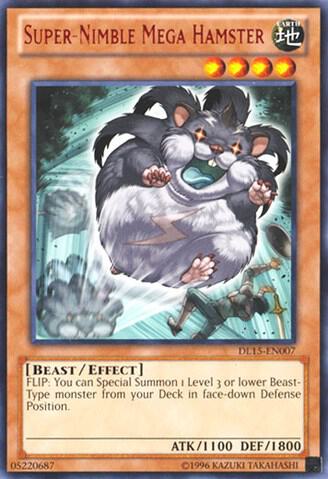 Super-Nimble Mega Hamster (Red) trading card from Duelist League Promo Super-Nimble Mega Hamster (Red) - Duelist League Promo YuGiOh trading card