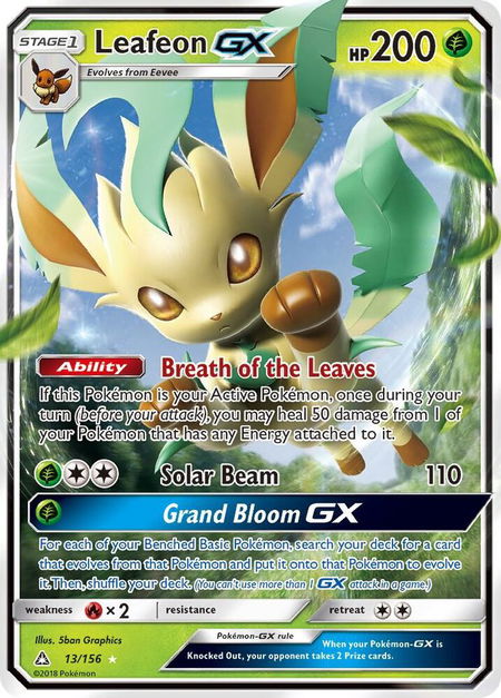 Leafeon GX - SM - Ultra Prism Pokémon trading card