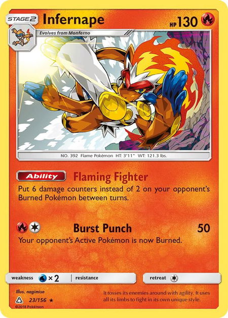 Infernape - SM - Ultra Prism Pokémon trading card