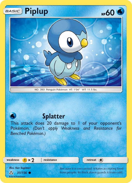 Piplup (31) - SM - Ultra Prism Pokémon trading card