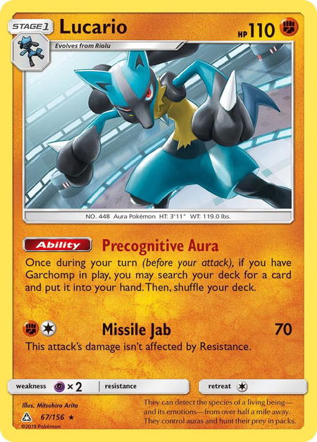 Lucario - SM - Ultra Prism Pokémon trading card
