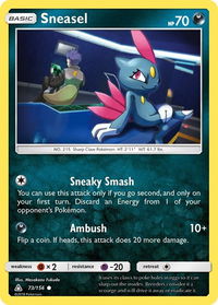 Sneasel - SM - Ultra Prism (SM05) #73/156 - Common Pokémon Trading Card
