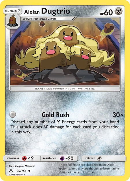 Alolan Dugtrio - SM - Ultra Prism Pokémon trading card