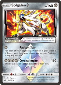 Solgaleo Prism Star - SM - Ultra Prism (SM05) #89/156 - Prism Rare Pokémon Trading Card